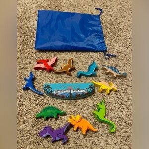 Dinosaur Balance Game Set with Blue Bag full set in like new condition